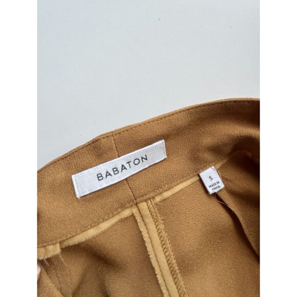 Aritzia BABATON Sheldon Tamarind Gold Crepe Draped Wrap Surplice Blouse, Size S - Picture 9 of 11